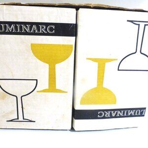 24pc Luminarc GOBLET Glasses Verre a Pied Tulipe FRANCE Vintage Glass Wine